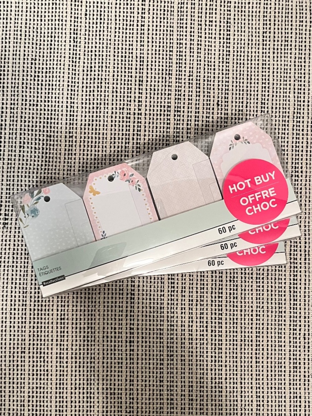 gift tags, craft tags, floral theme, 180 pcs, 3 boxes, michaels